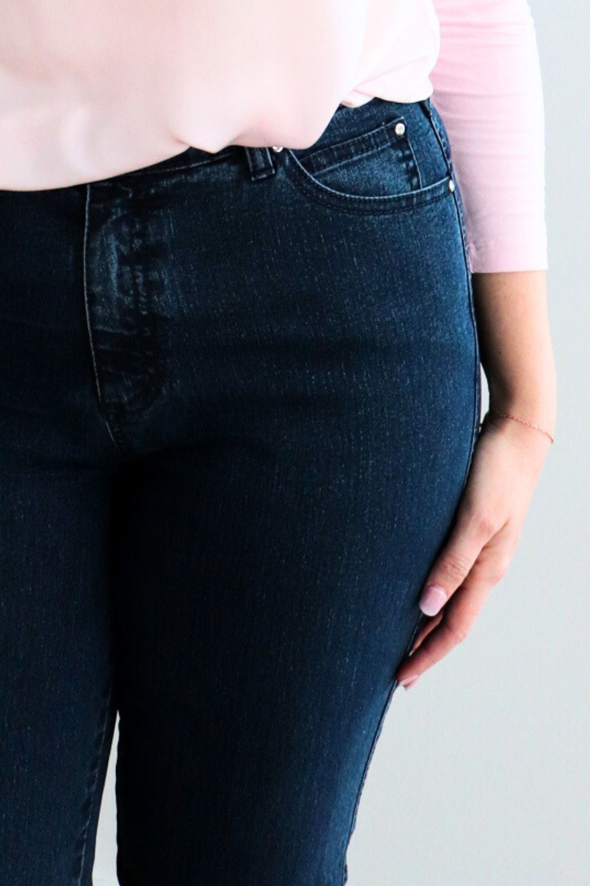 Stitch Bling Pocket Jeans - Denim