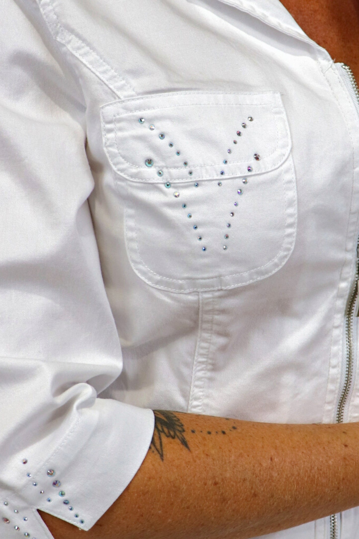 Diamonte Pocket Jacket - White