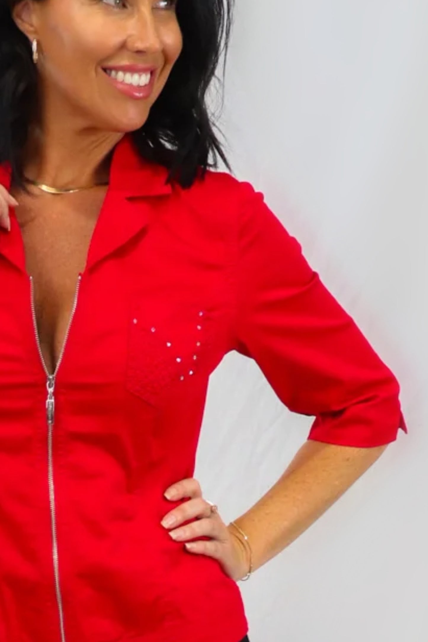 Cross Stitch Bling Jacket - Red