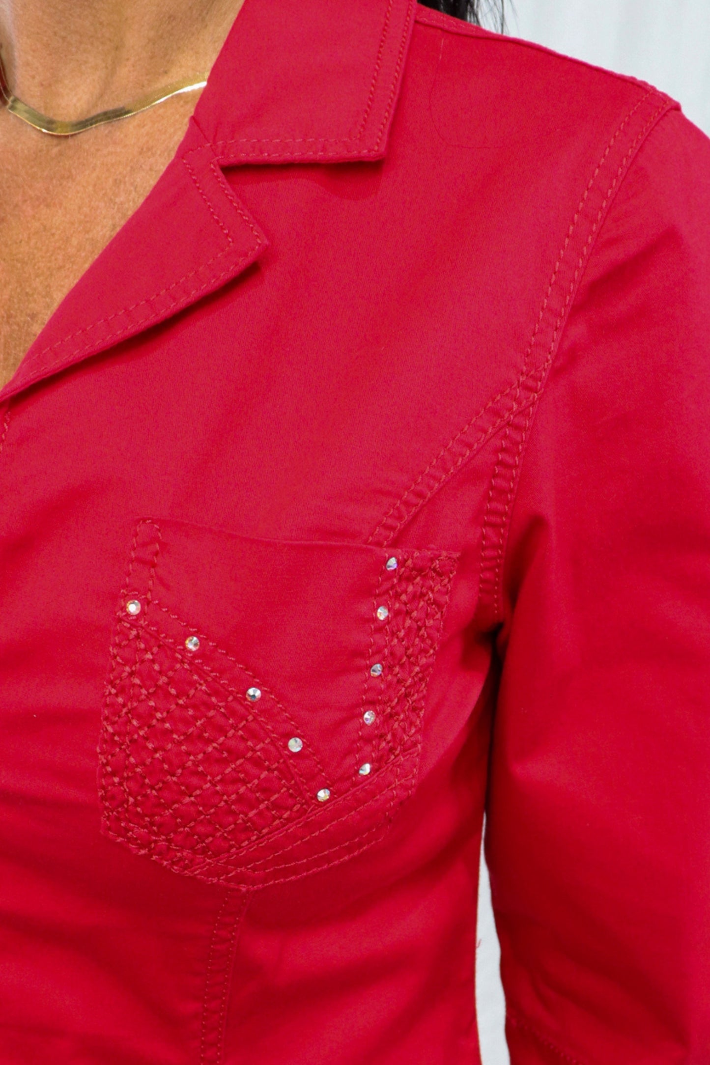 Cross Stitch Bling Jacket - Red