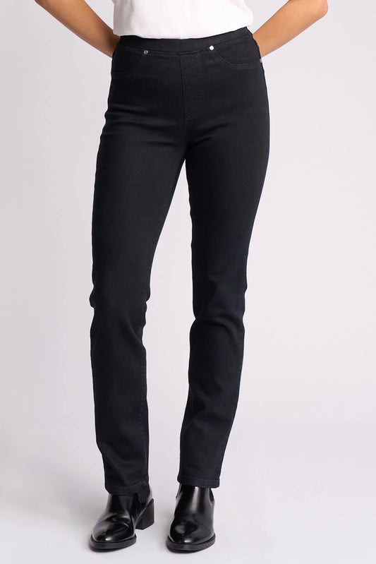 Vassalli Slim Pull on Jean - Black