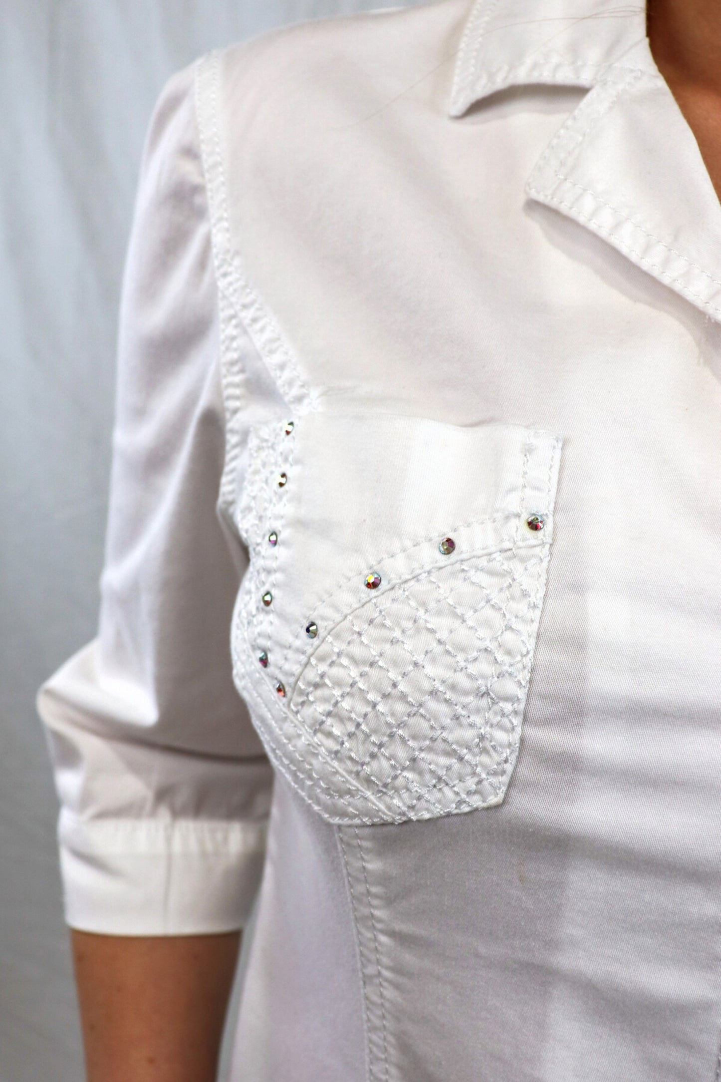 Cross Stitch Bling Jacket - White