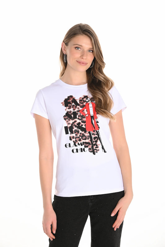 Frank Lyman Leopard Print Tee