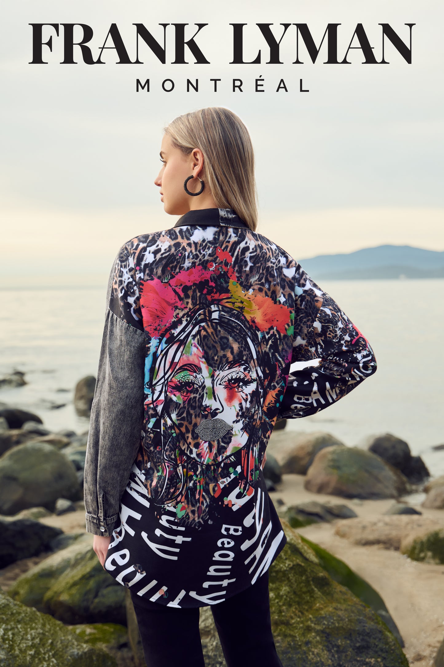 Frank Lyman Animal Print Long Sleeve Shirt