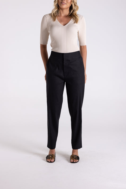 Two T's Linen Pant - Black