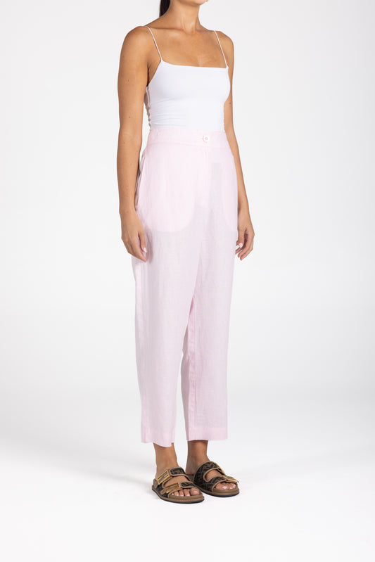 Two T's Linen 7/8 Pant - Pink