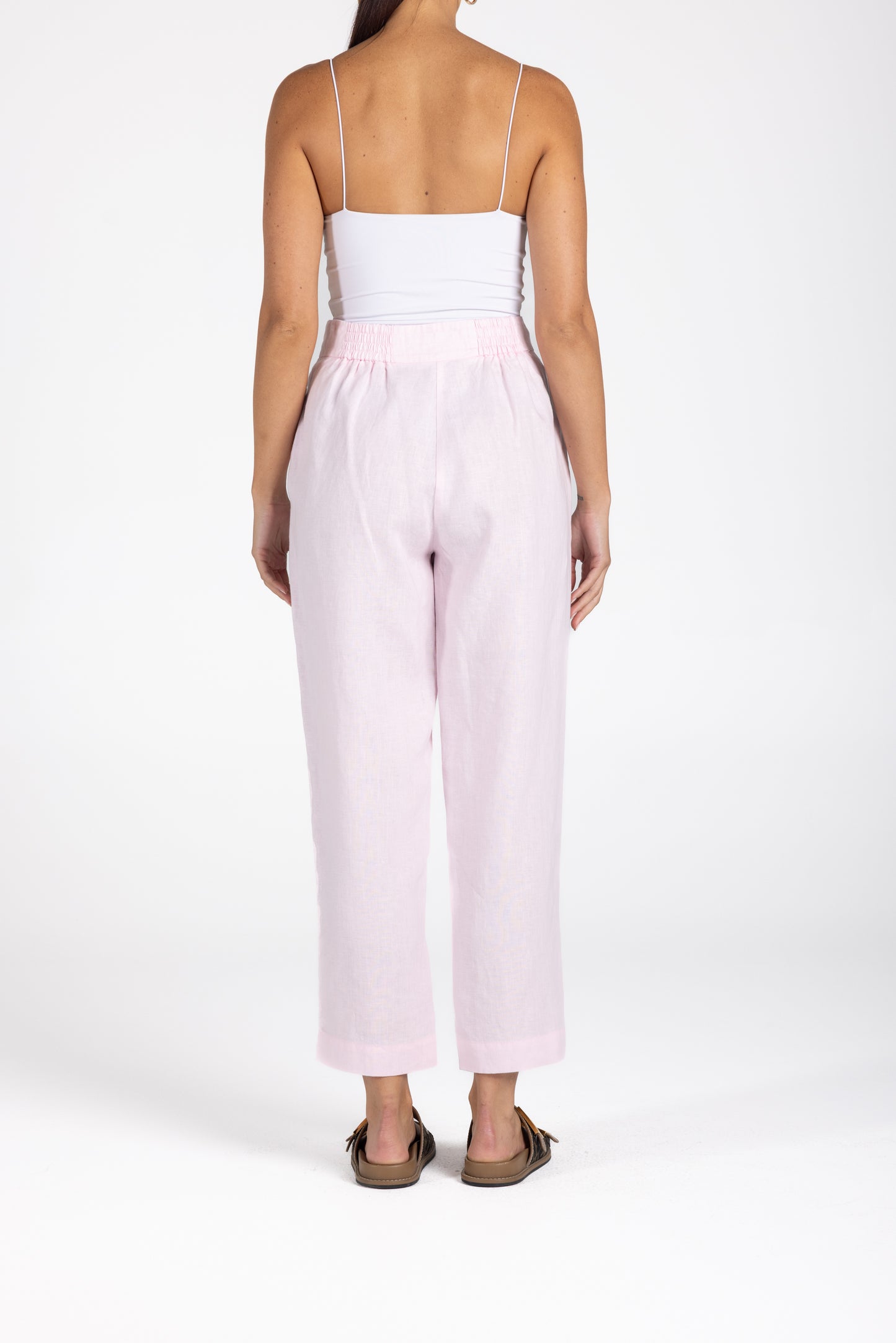 Two T's Linen 7/8 Pant - Pink