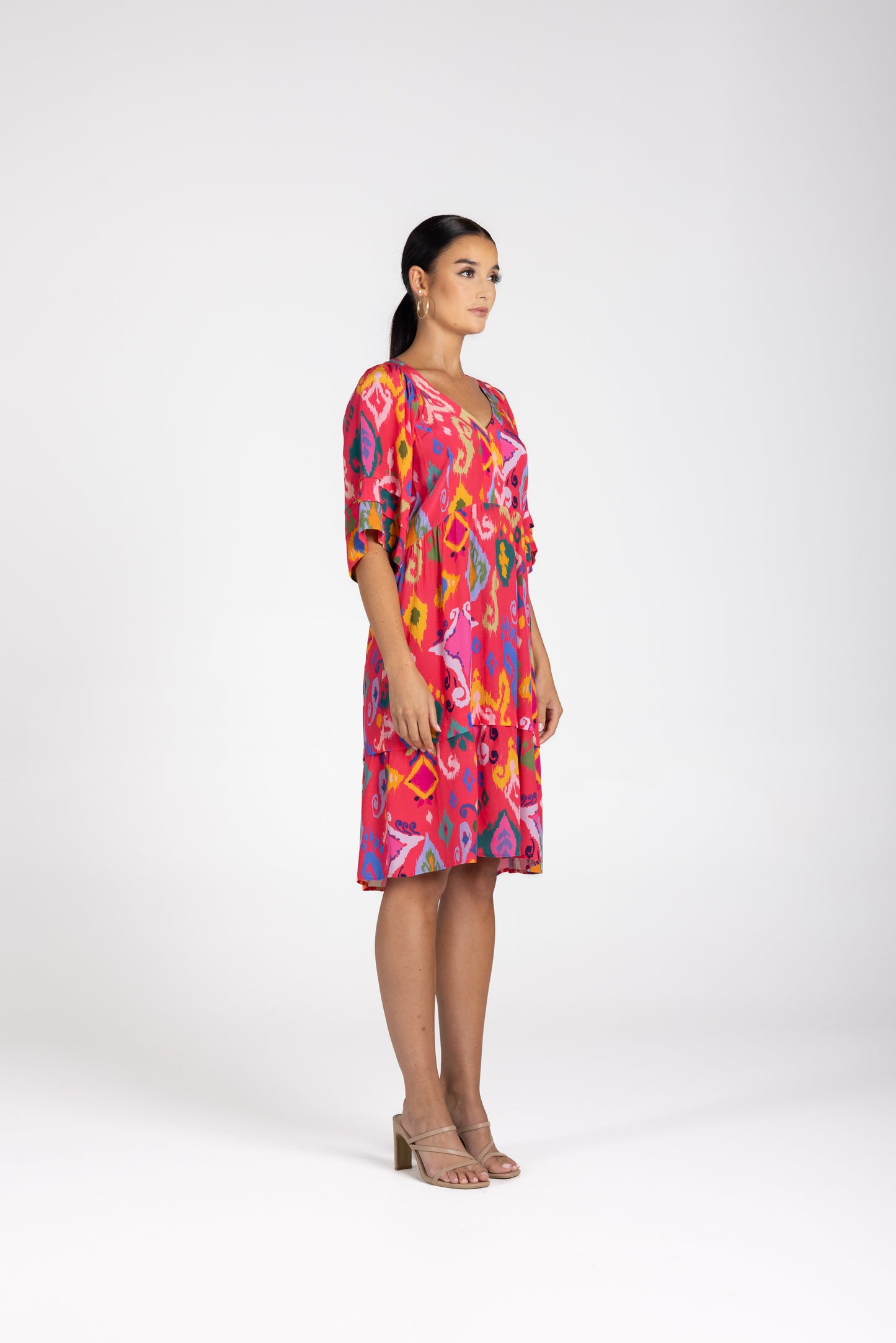 Two T's Ikat Short Dress - Print