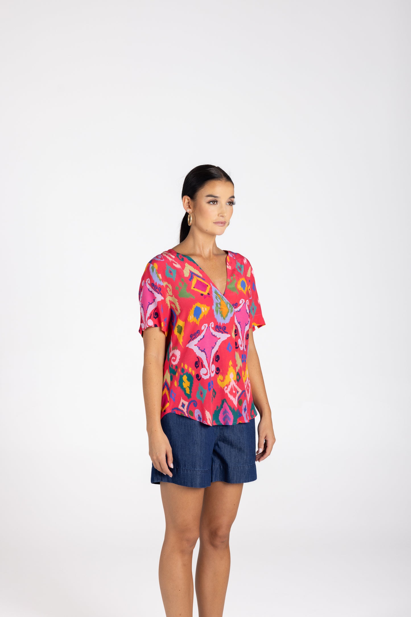 Two T's Ikat Print Top