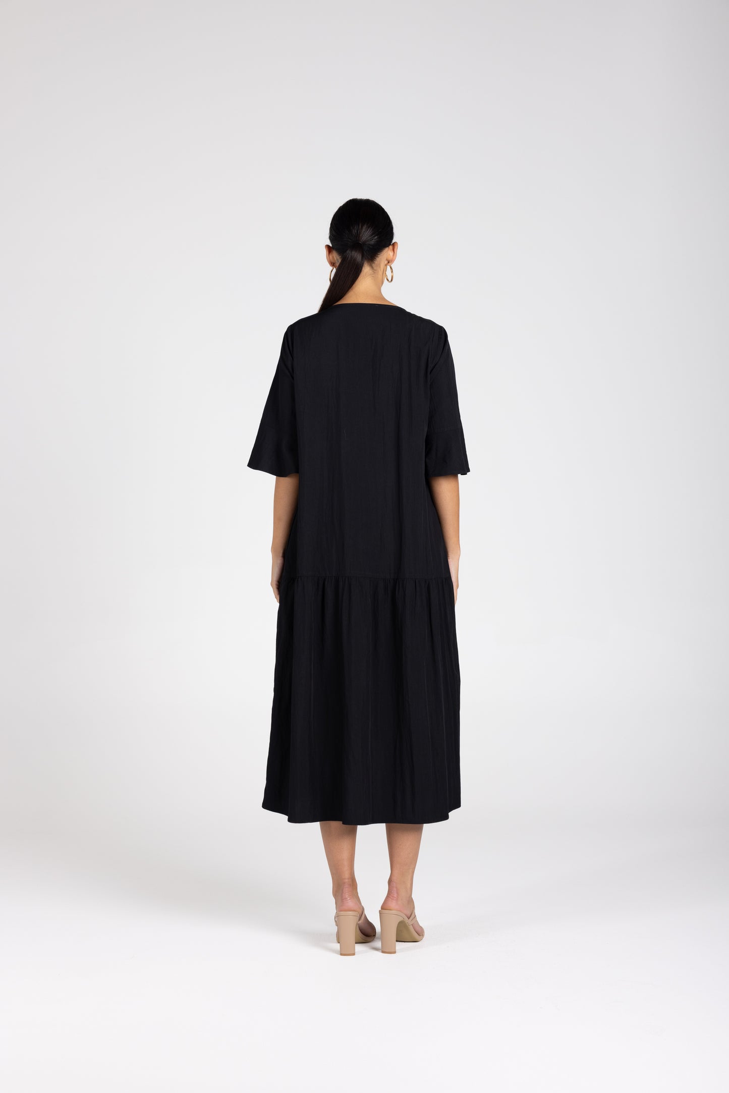Two T's V-Neck Dress - Black