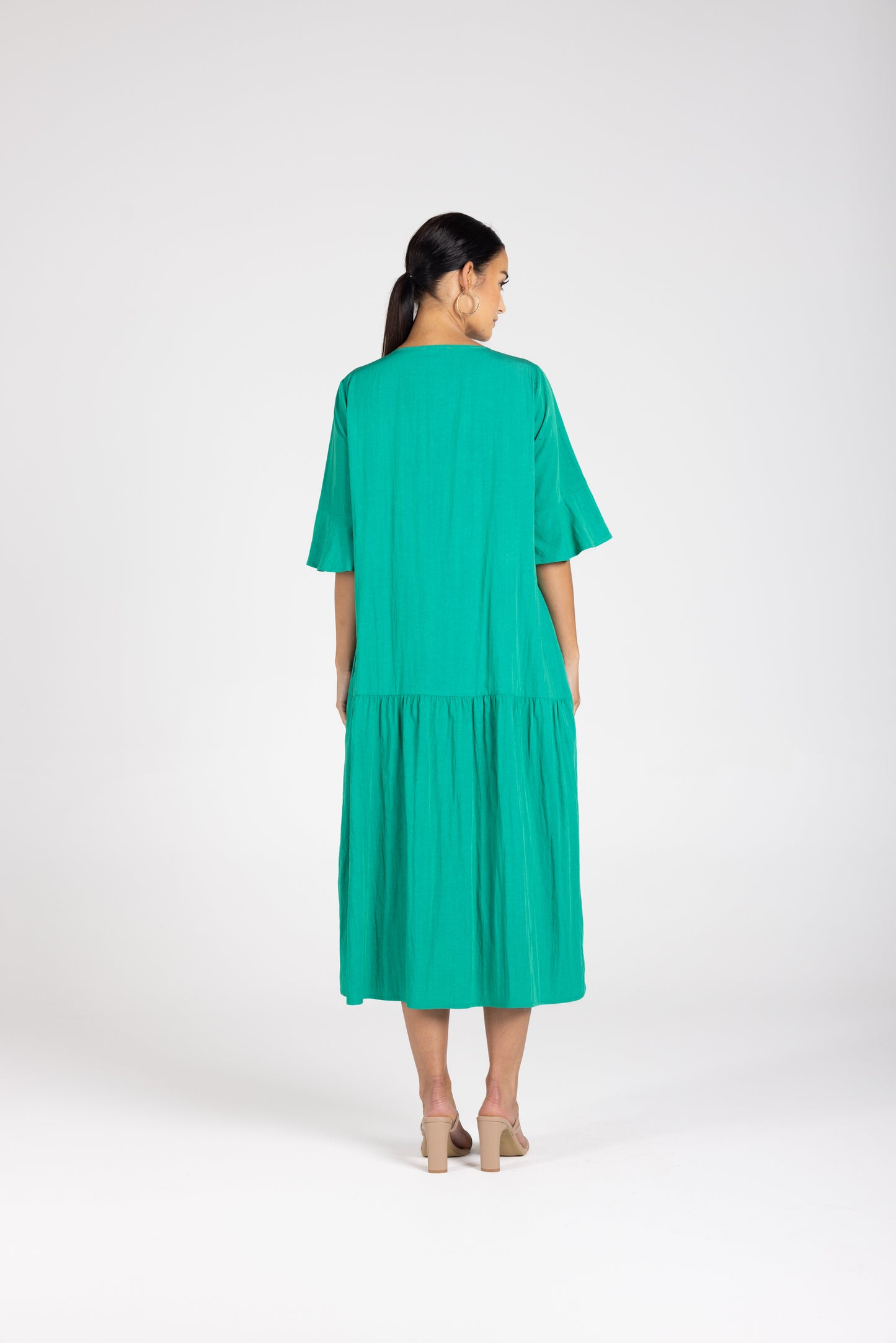 Two T's V-Neck Dress - Emerald