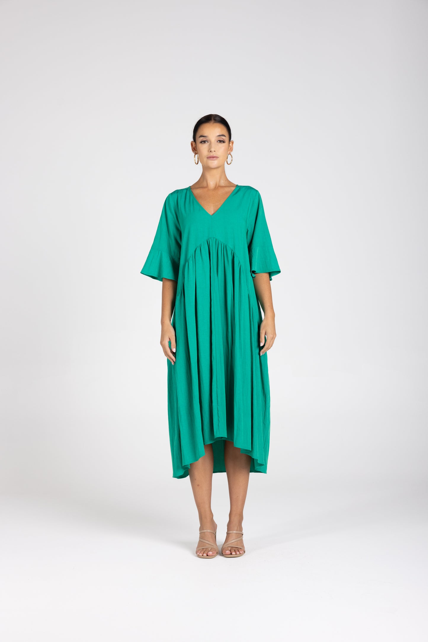 Two T's V-Neck Dress - Emerald