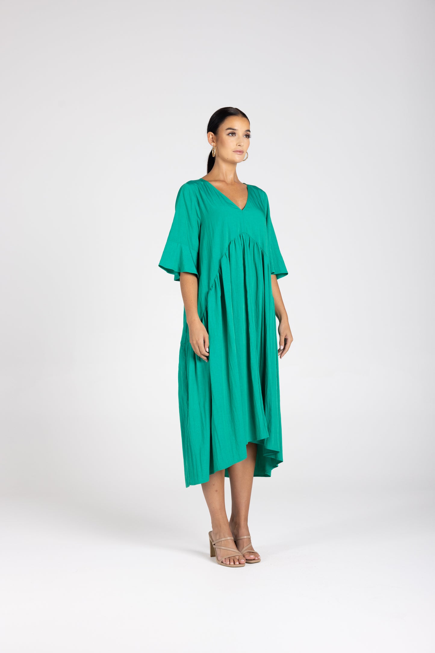 Two T's V-Neck Dress - Emerald