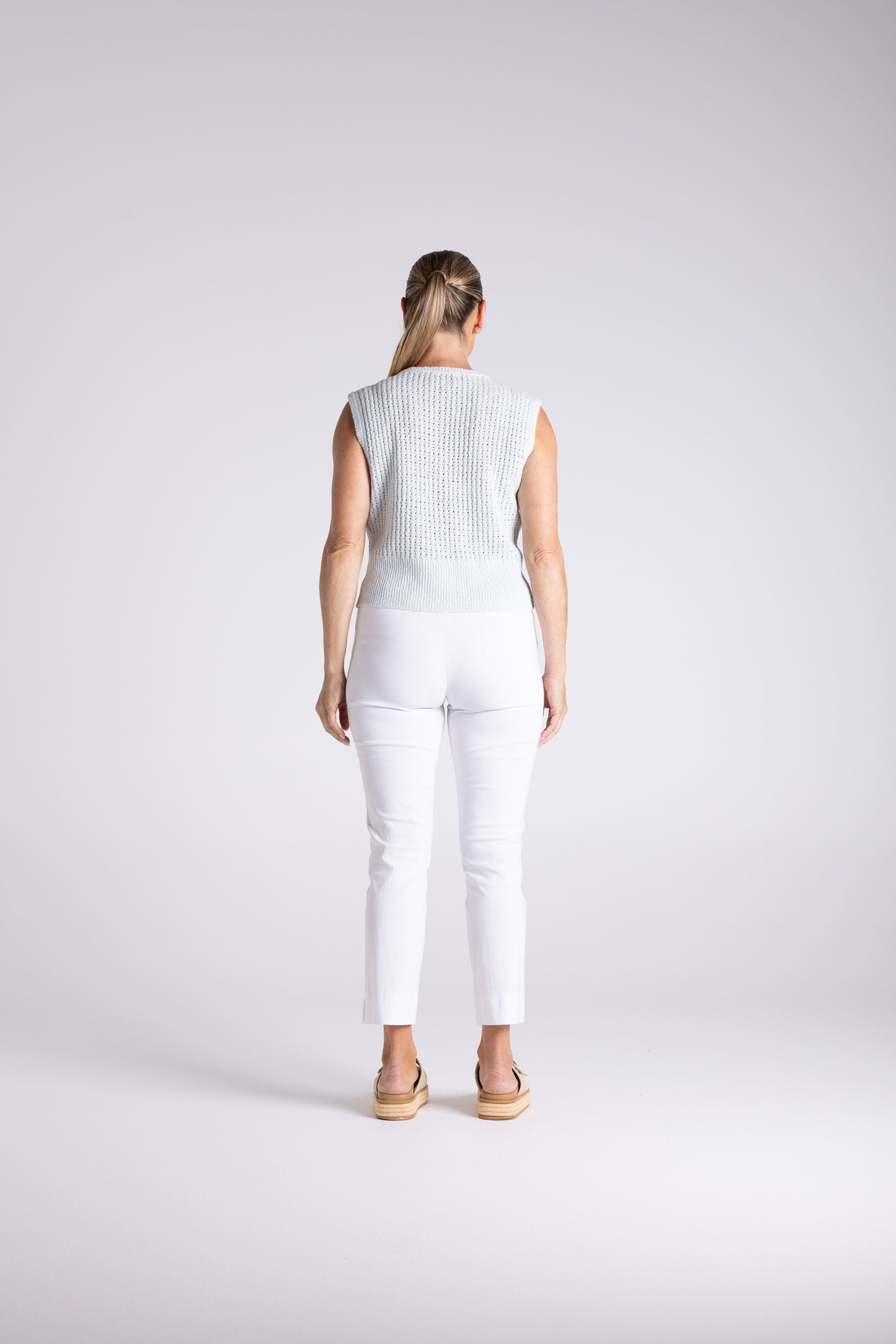 Two T's Boucle Knitted Vest - Seafoam