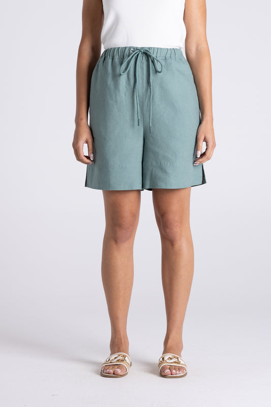 Two T's Asher Linen Short - Frosted Fern
