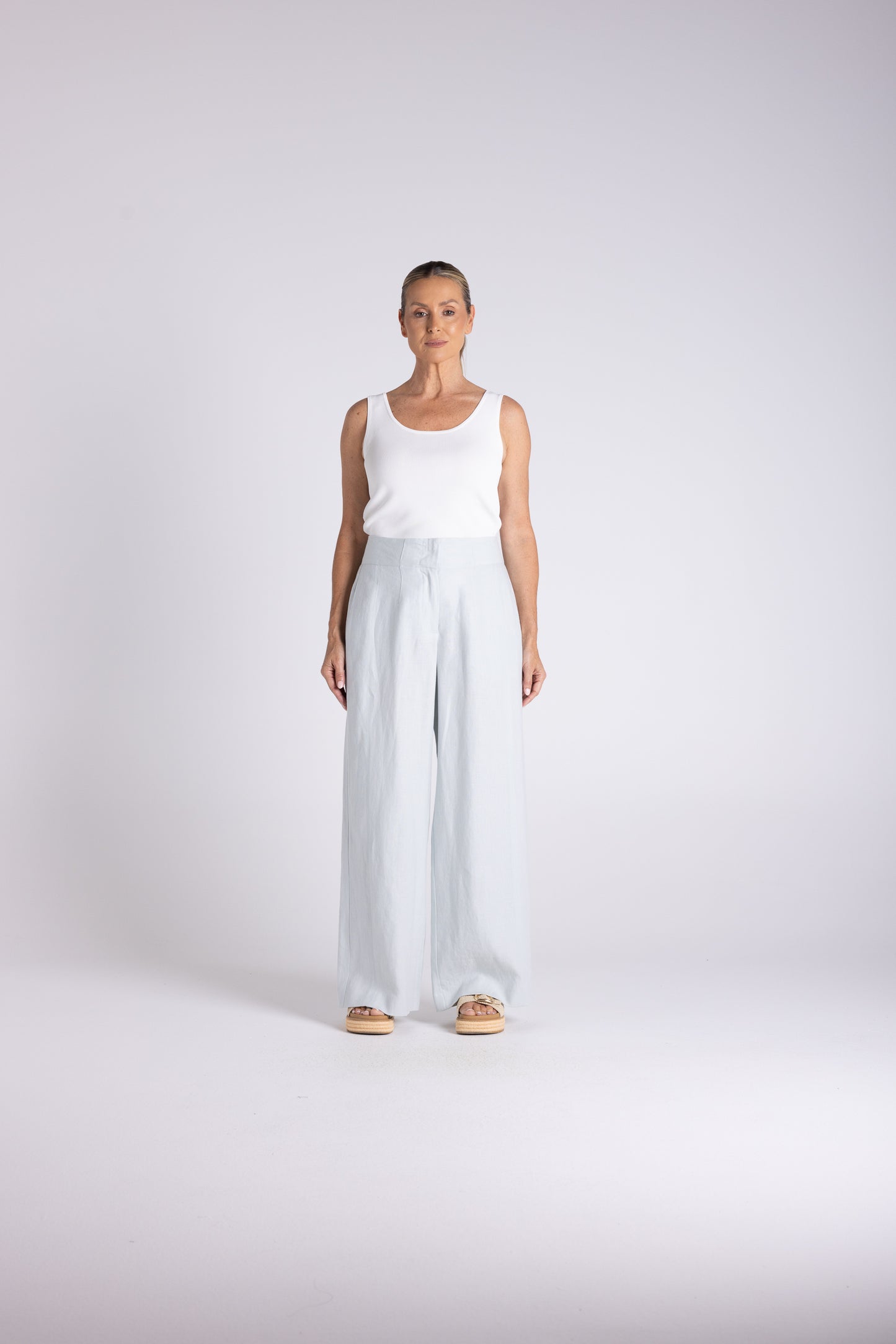 Two T's Abbey Wide Leg Pant - Seafoam