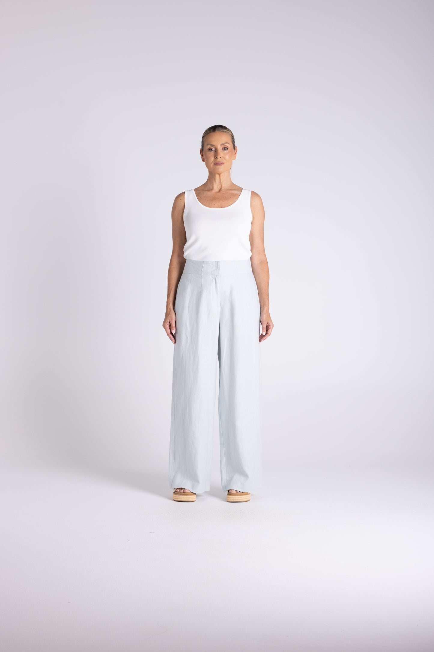 Two T's Abbey Wide Leg Pant - Seafoam