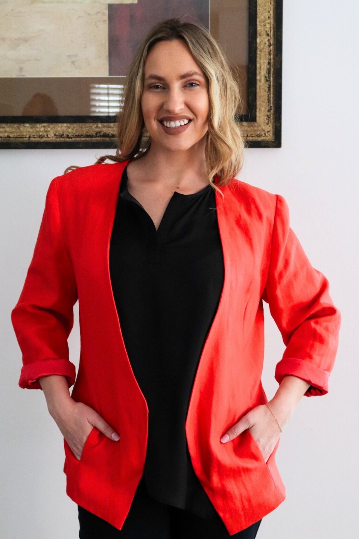 Linen Jacket - Orange