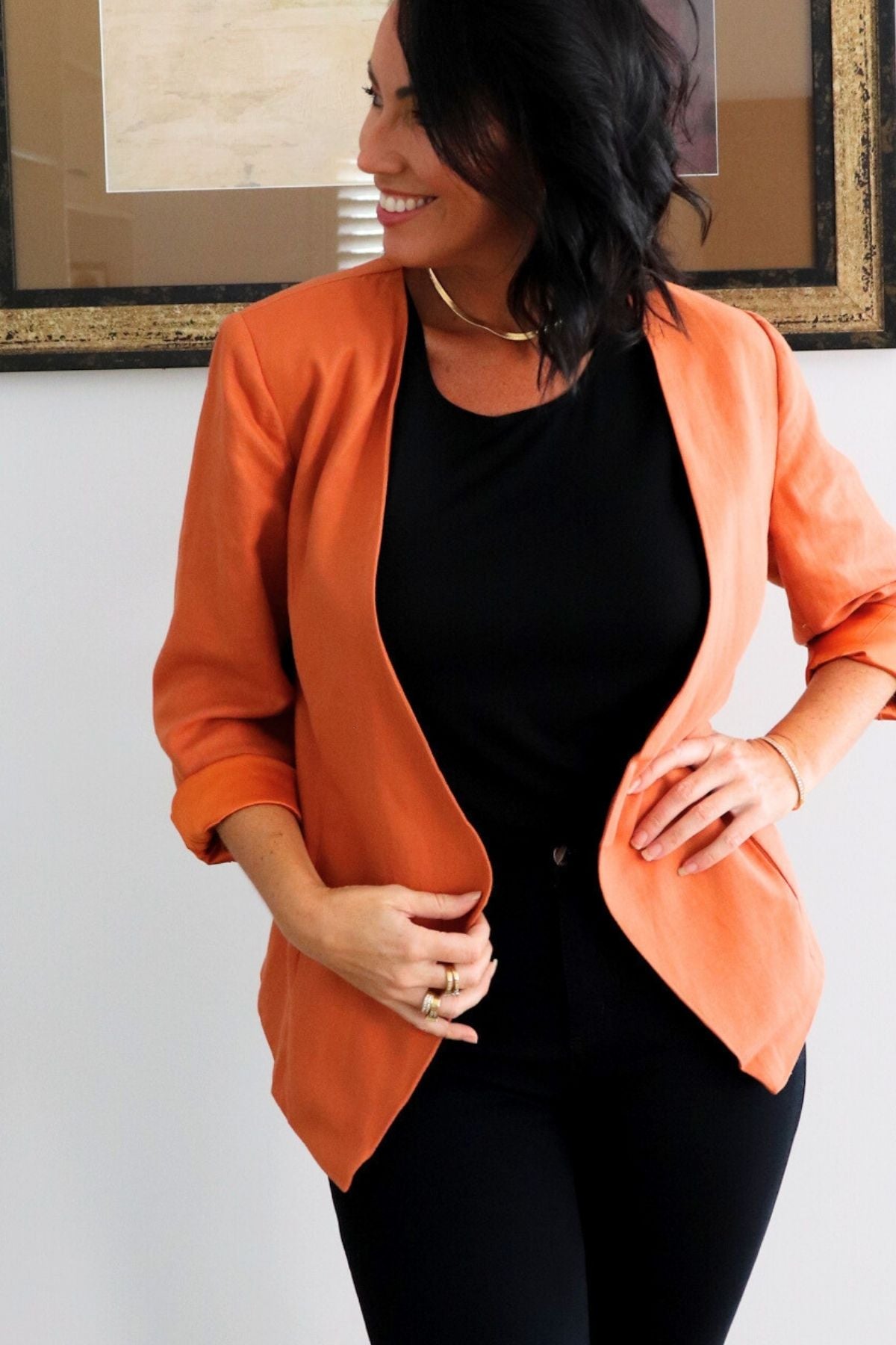 Linen Jacket - Orange