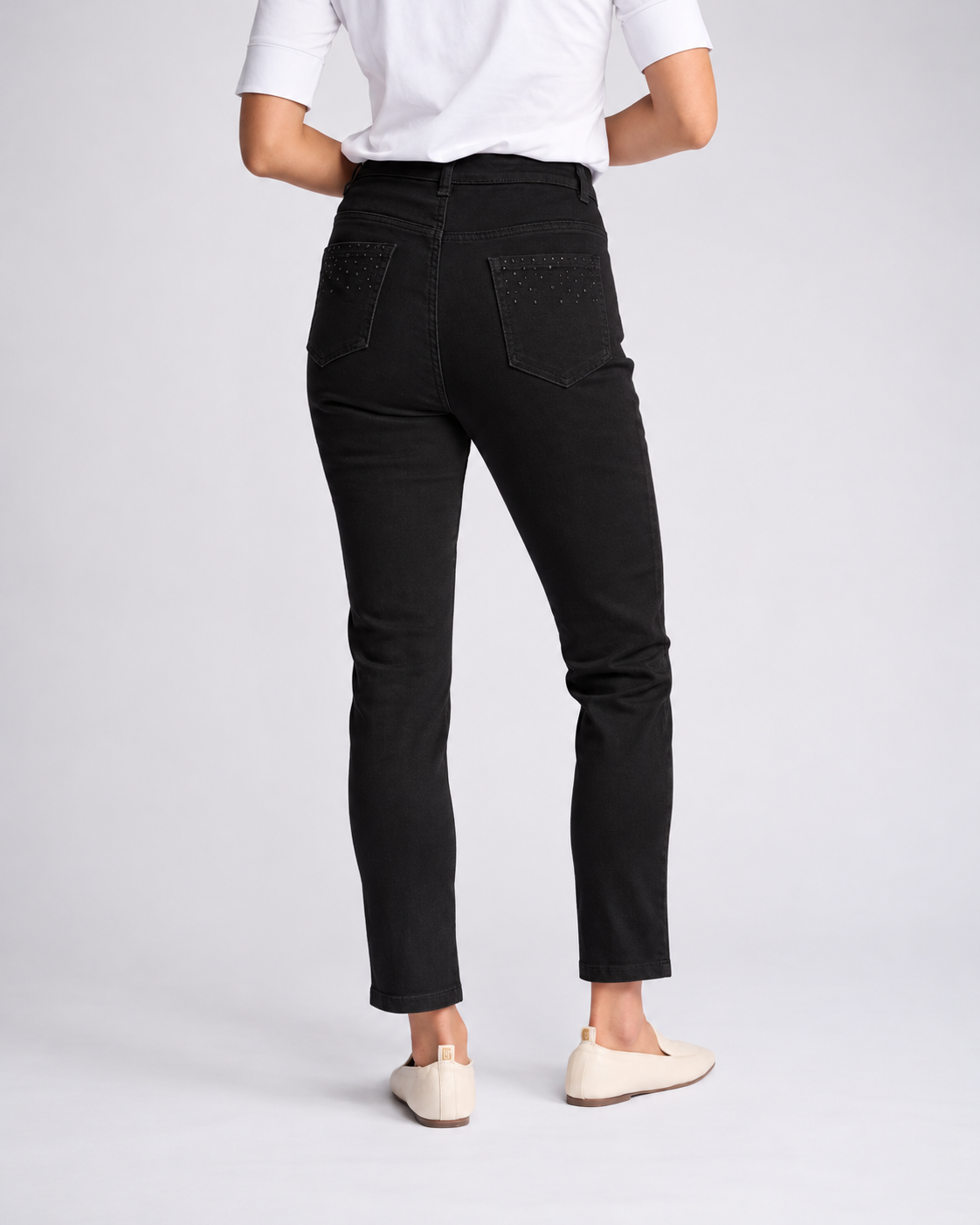 Vassalli Rhinestone Pocket Jean - Black