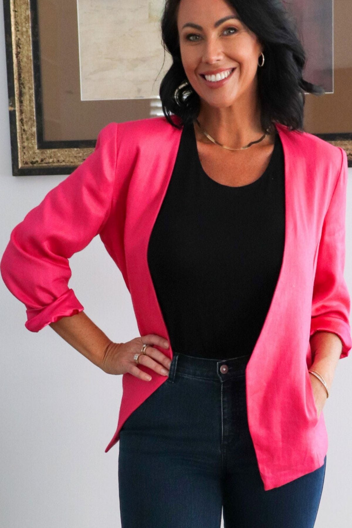 Linen Jacket - Pink