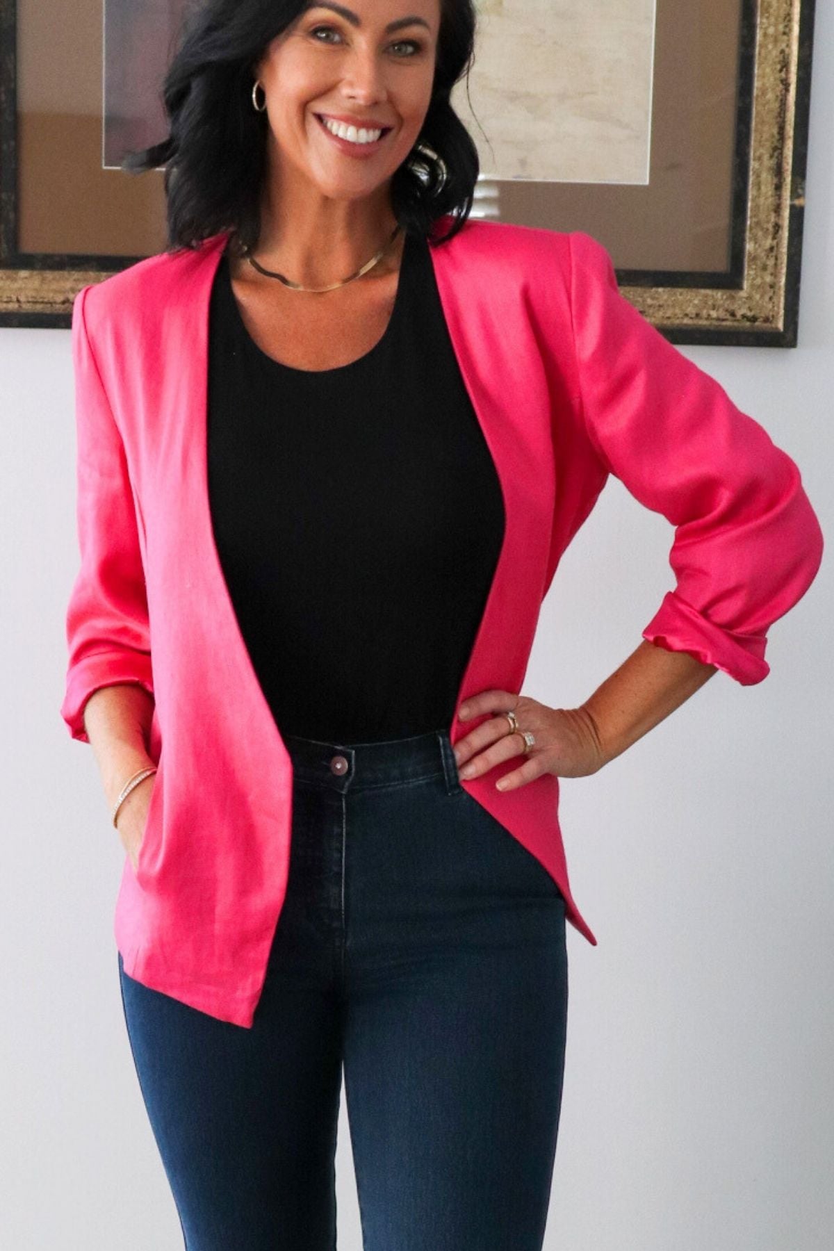 Linen Jacket - Pink