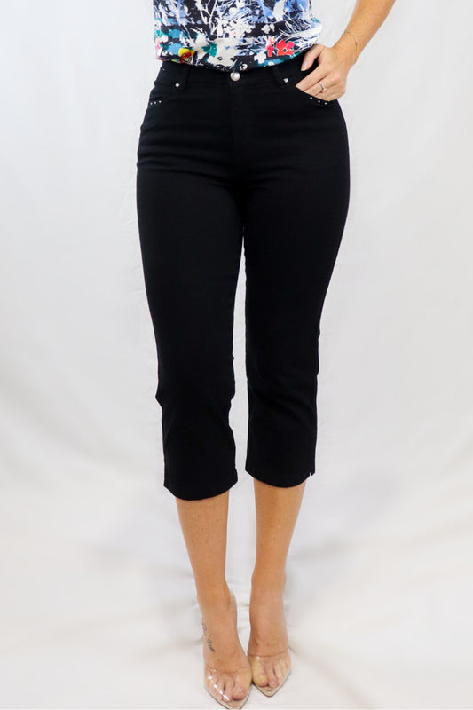 Peak Stitch Capri - Black