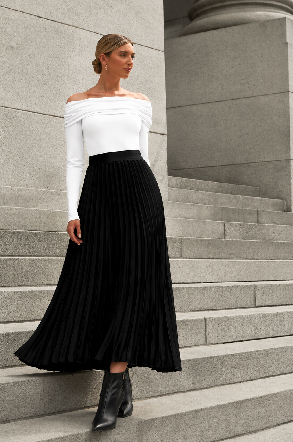 Frank Lyman Pleated Skirt - Black