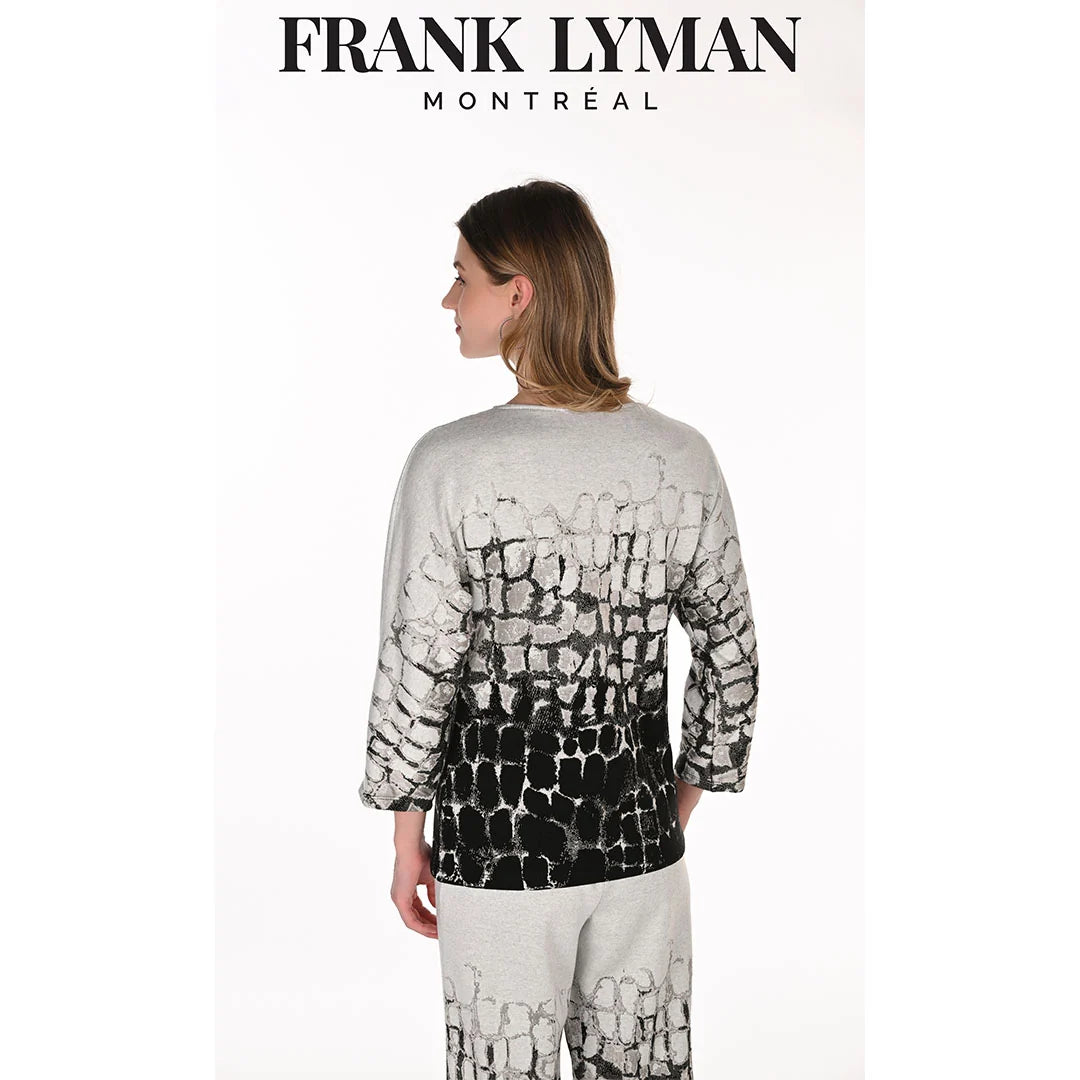 Frank Lyman Knit Top - Black/Grey