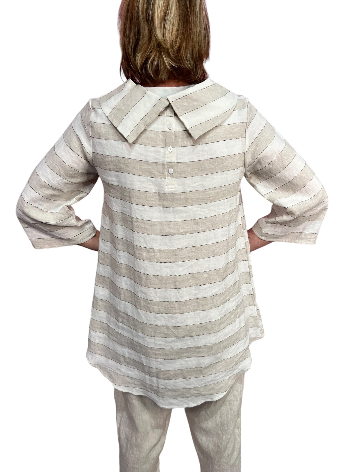 See Saw Cowl Neck Top - Natural