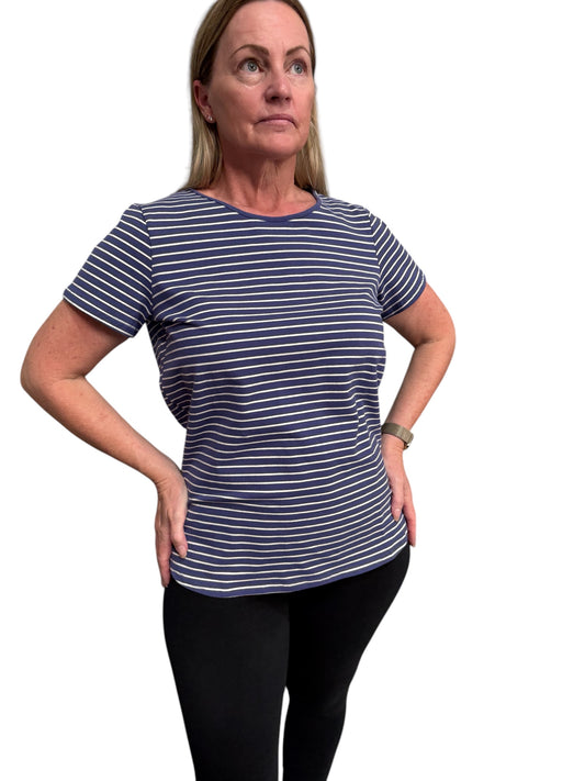 See Saw Stripe Tee - Pale Blue