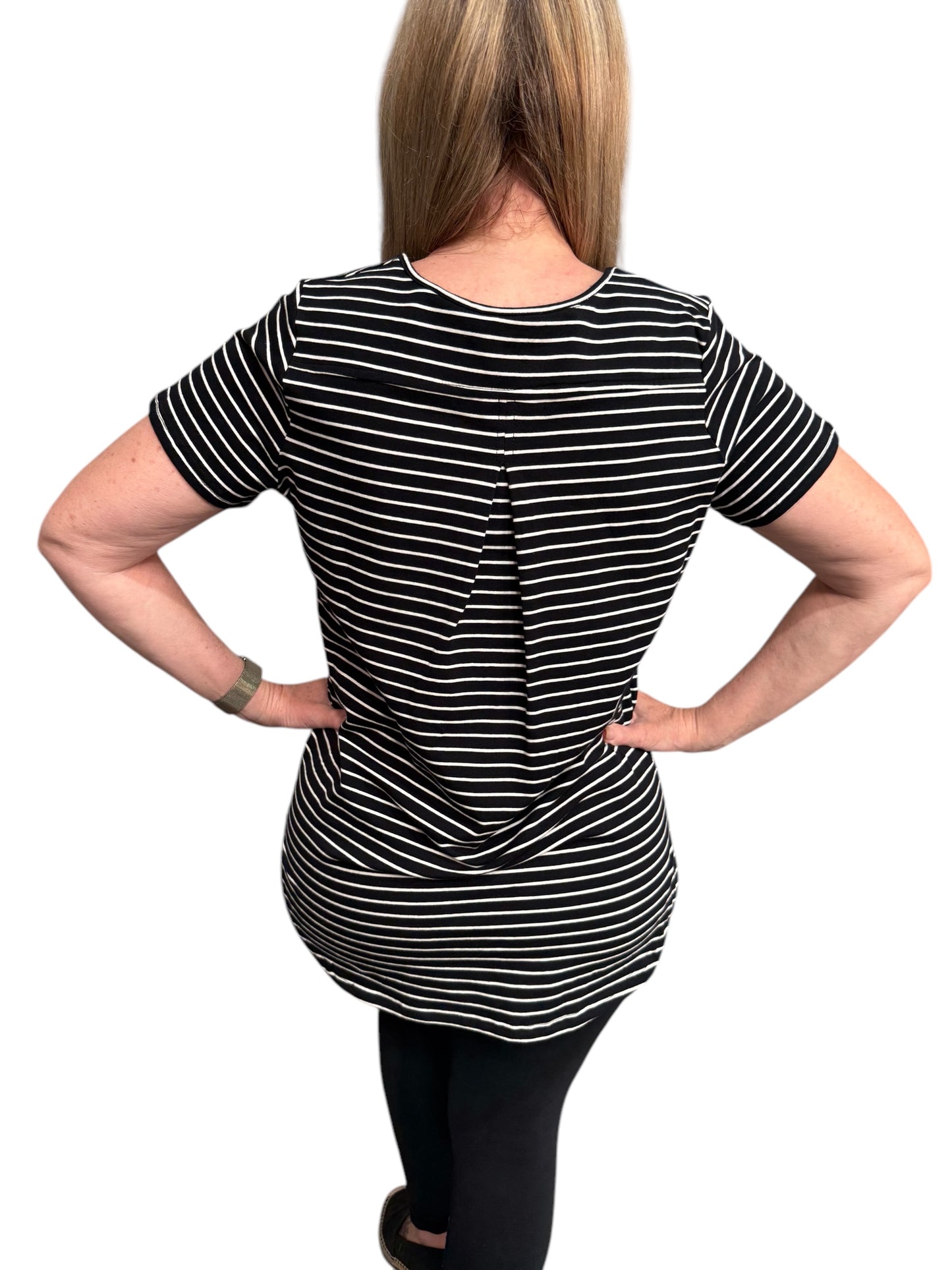 See Saw Stripe Tee - B/W