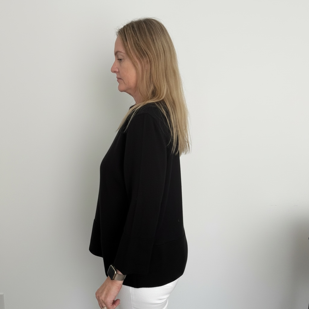 See Saw Rib Knit Top - Black (Copy)