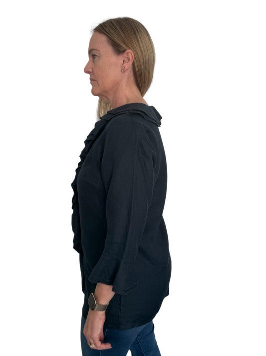 See Saw Ruffle Shirt - Navy