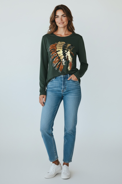 Amici Top - Green Olive