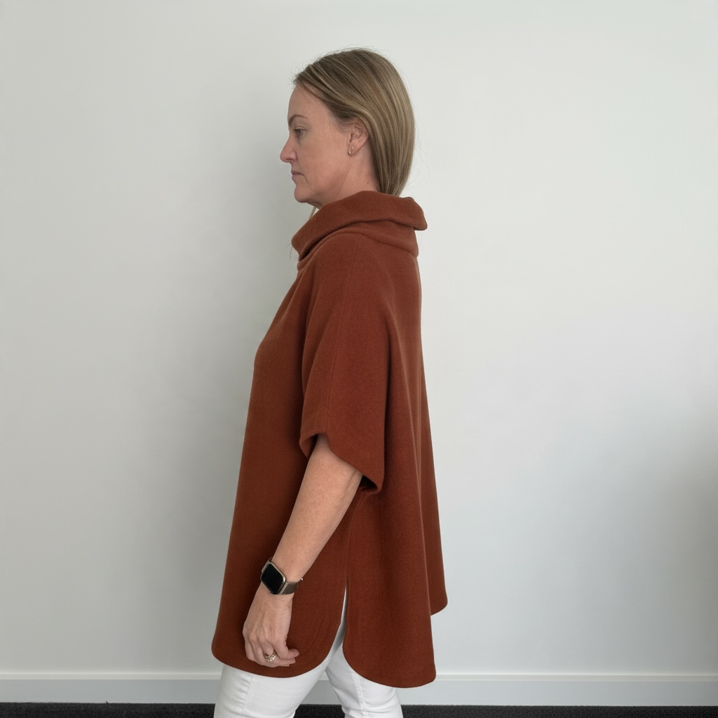 See Saw Cowl Neck Knit Top - Ginger
