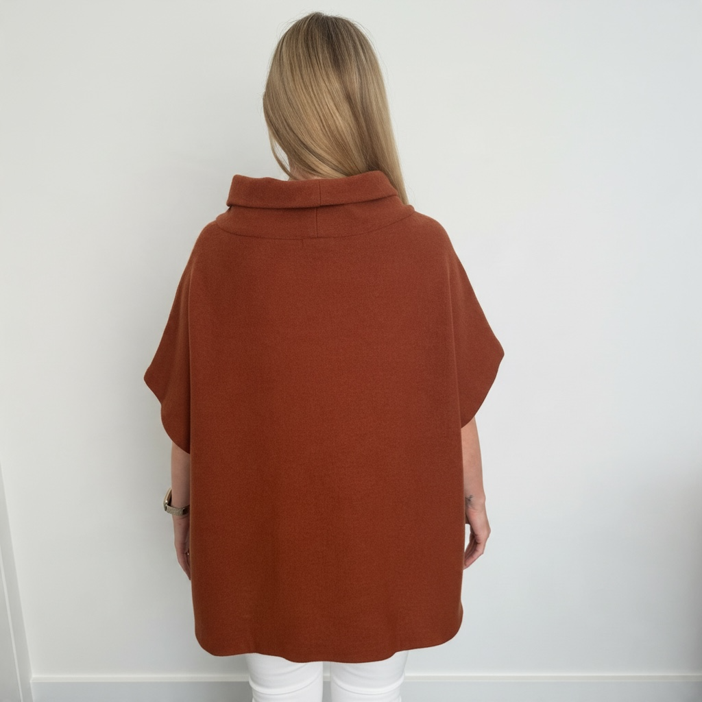 See Saw Cowl Neck Knit Top - Ginger