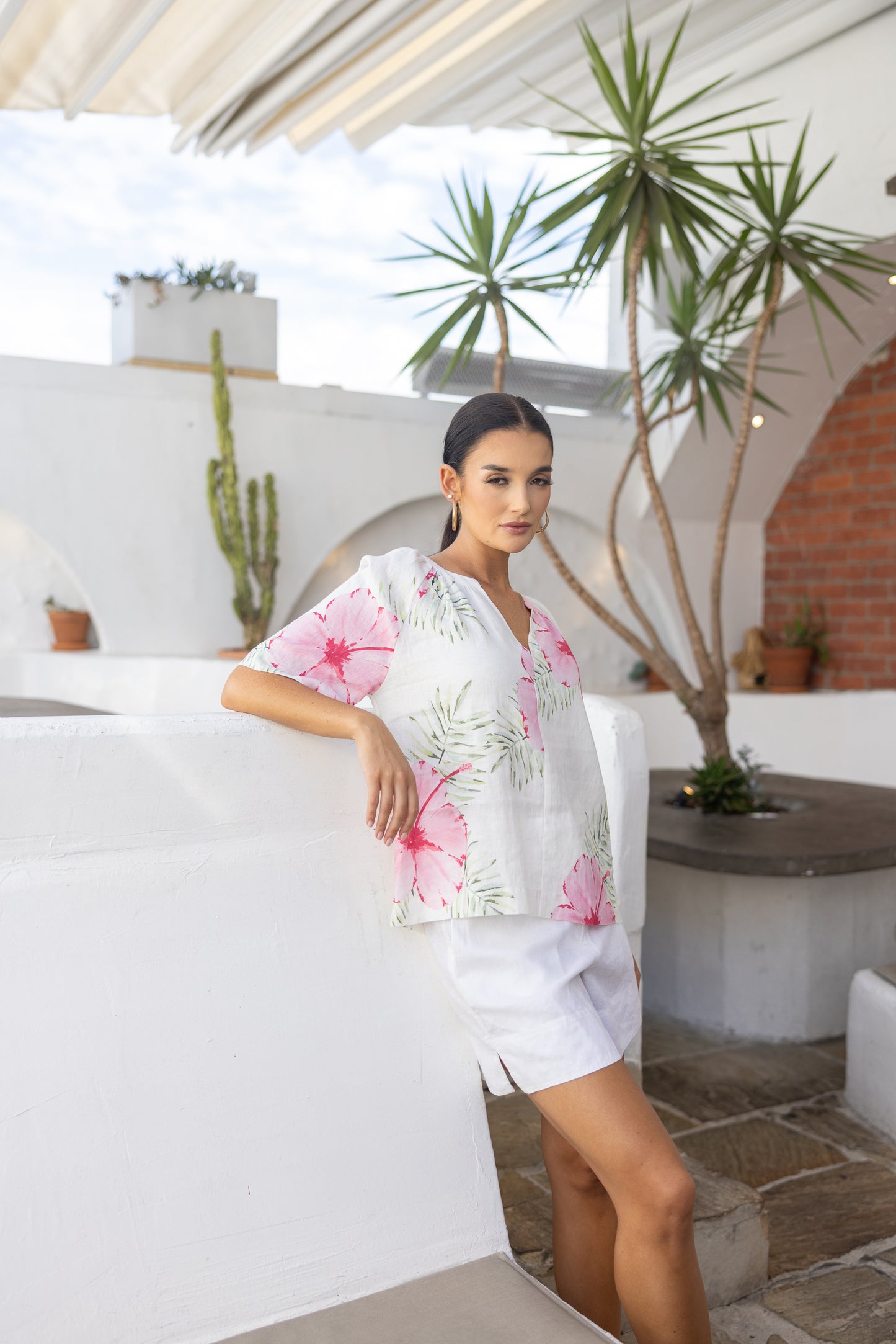 Two T's Tropical Print Top