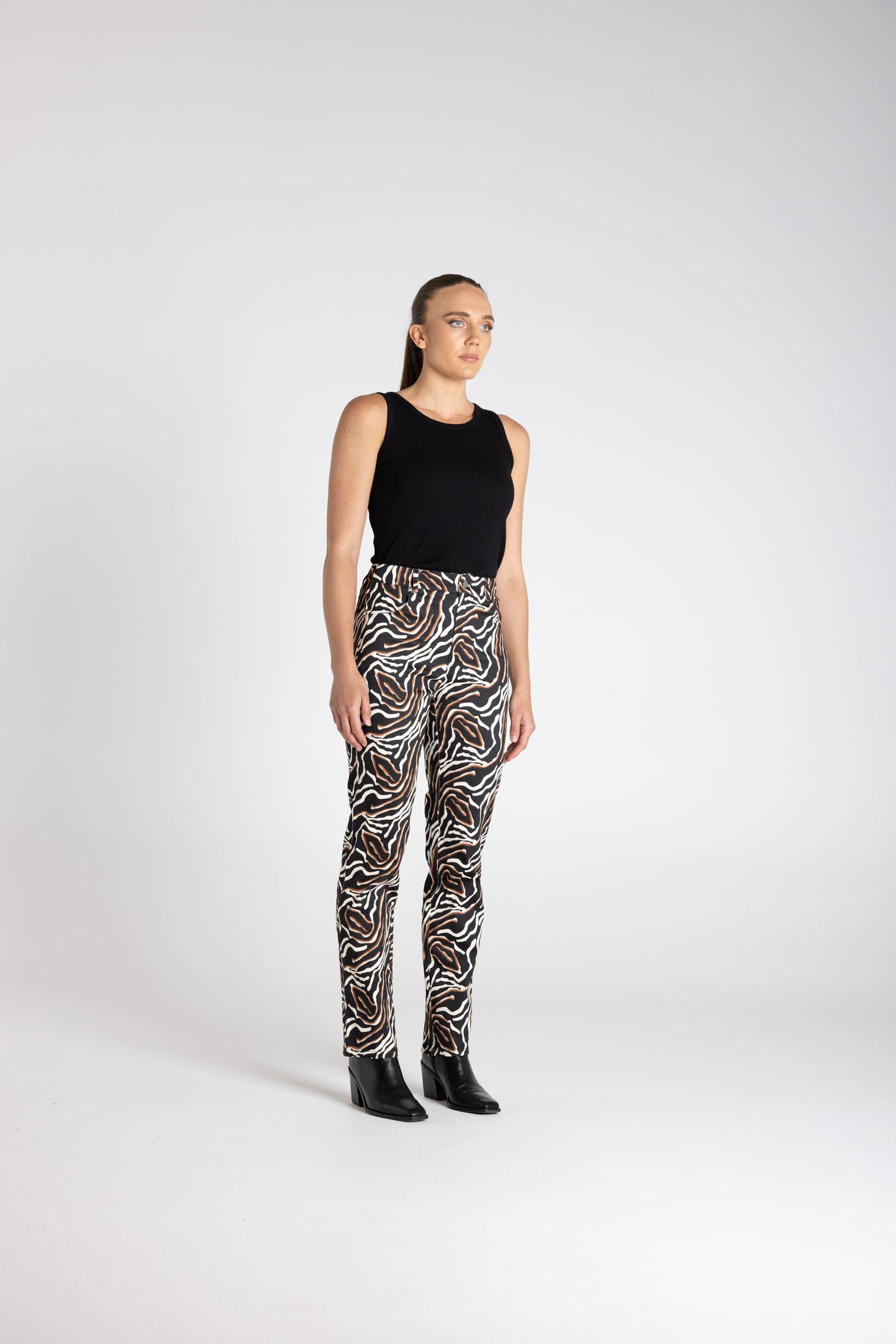 Two T's Zebra Print Jean