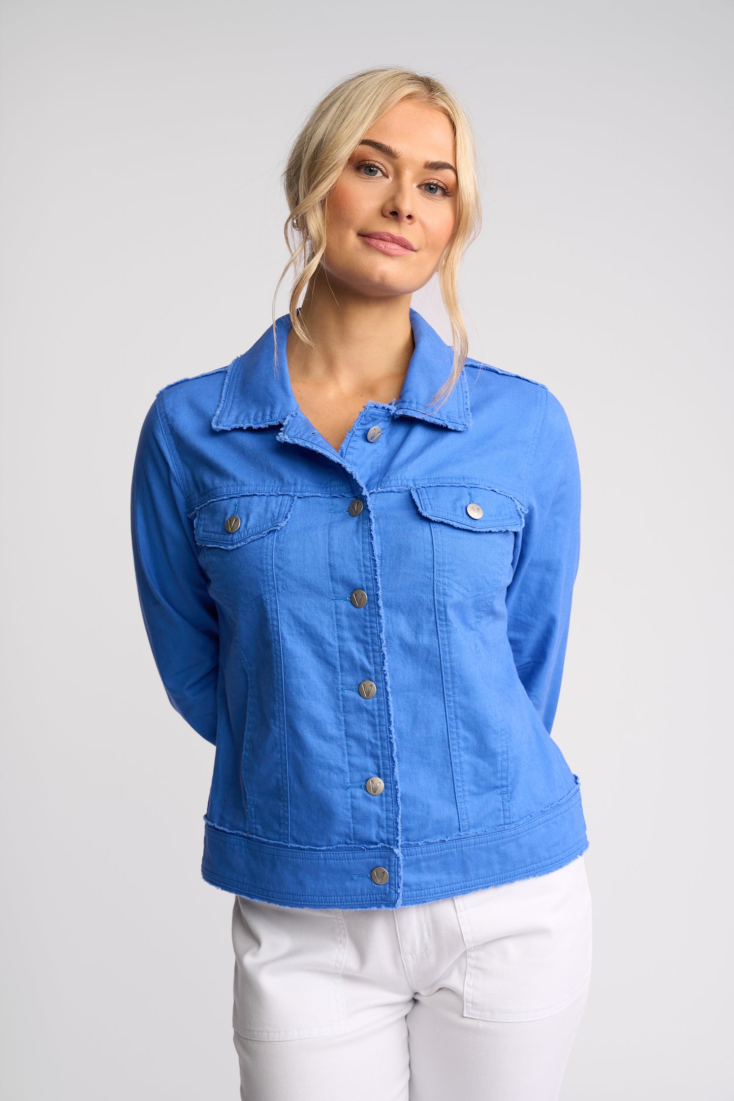 Vassalli Linen Jacket - French Blue