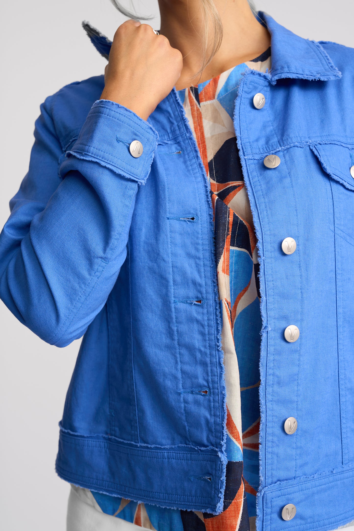 Vassalli Linen Jacket - French Blue