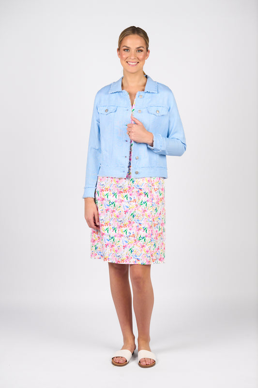 Vassalli Linen Jacket - Sky Blue