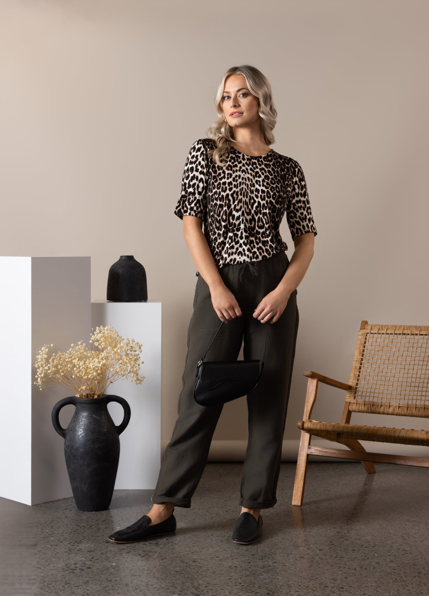 Vassalli Leopard Print Tee