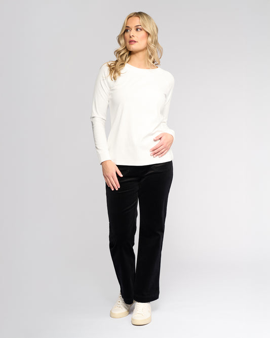 Vassalli Round Neck Top - Winter White