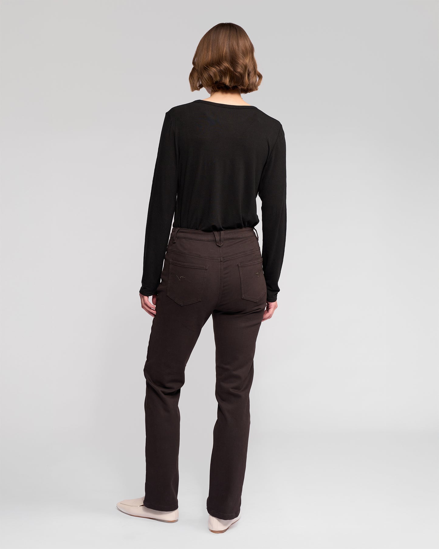 Vassalli Slim Leg Knit Pant - Chocolate