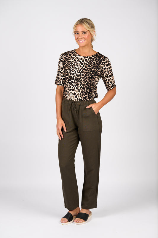 Vassalli Ankle Grazer Pant - Khaki