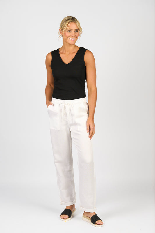 Vassalli Ankle Grazer Pant - White