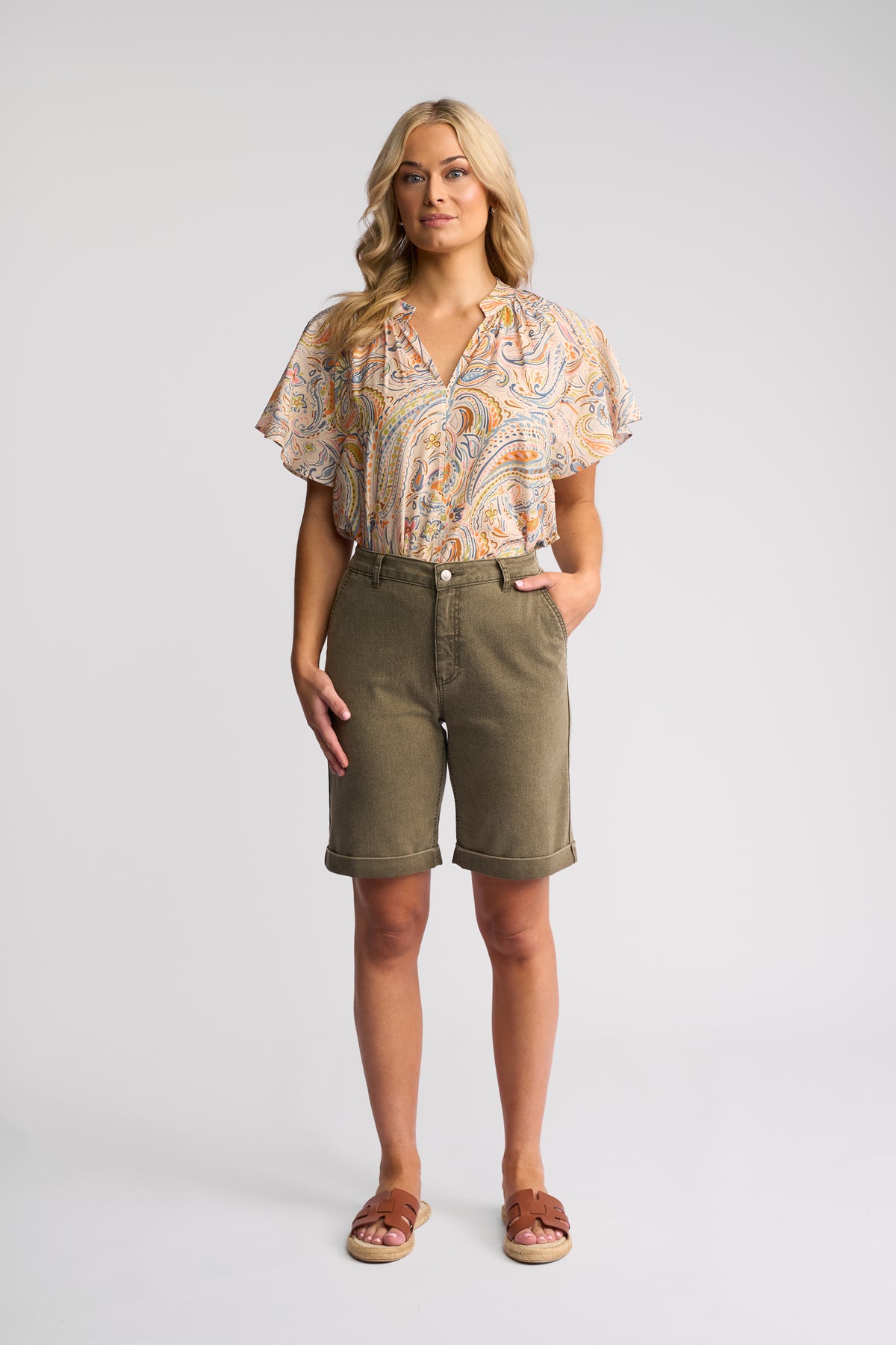 Vassalli Havana Short - Sage Stripe