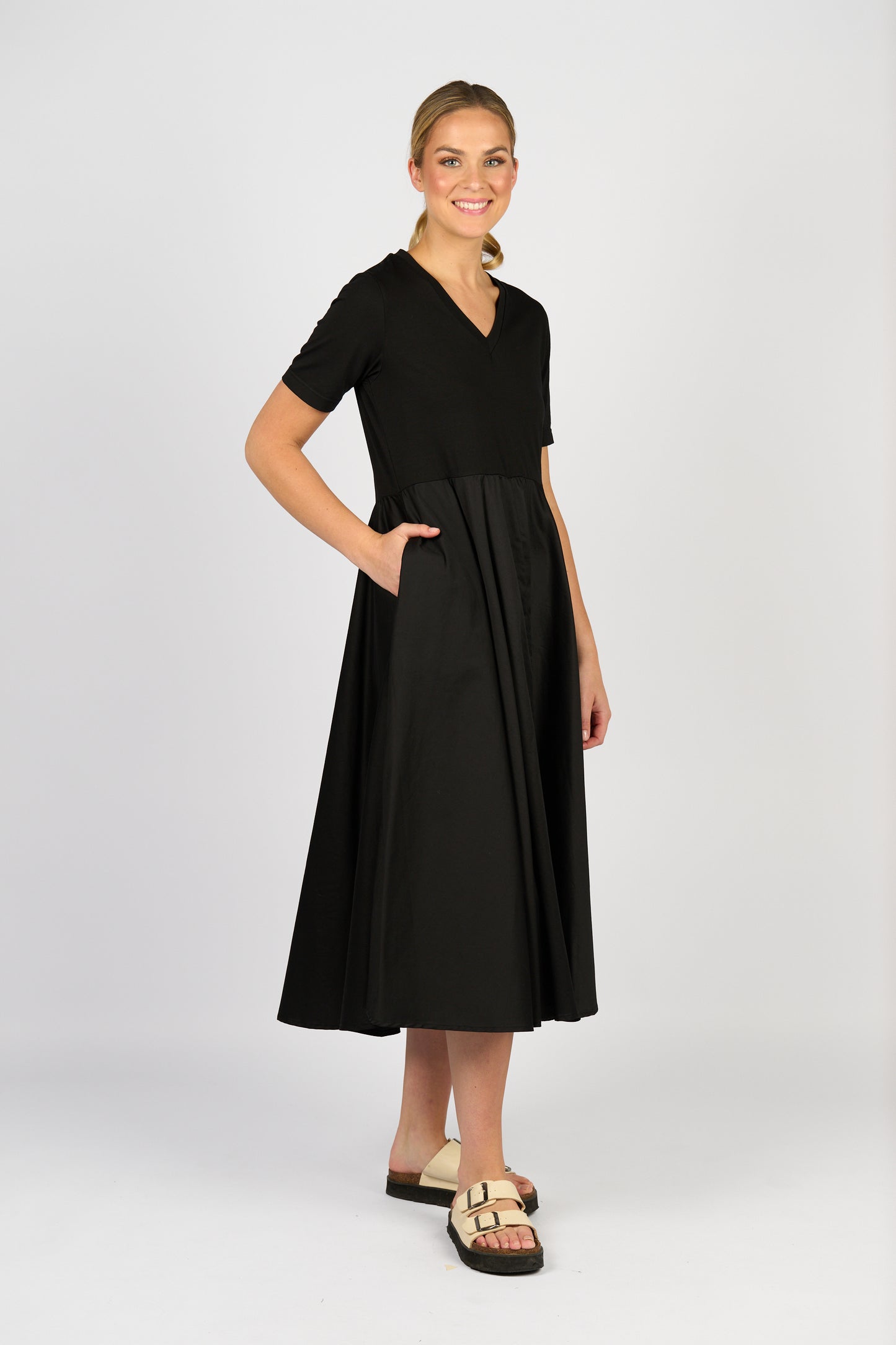 Vassalli T Shirt Dress - Black