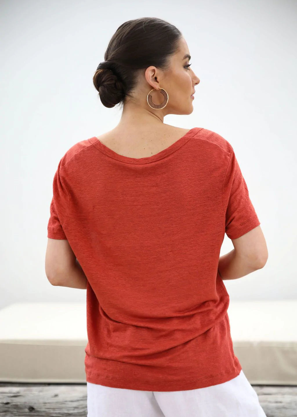 V Neck Tee Terracotta - Goondiwindi